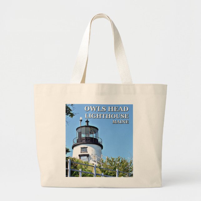 Uggla Head Lighthouse, Maine Tote Bag Jumbo Tygkasse (Framsidan)