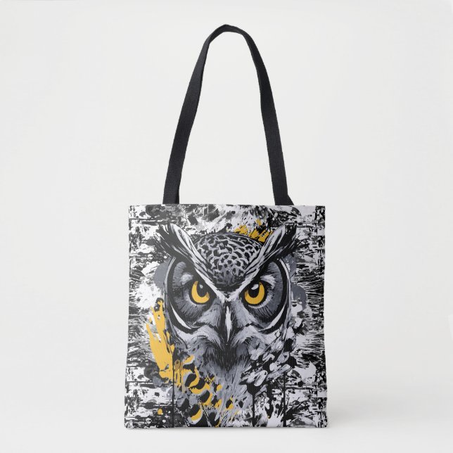Uggla Head - Uggla Tote Bag - Cute Uggla Tote Bag Tygkasse (Framsida)