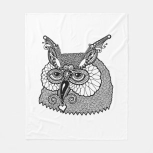 Uggla Head Zendoodle Fleecefilt