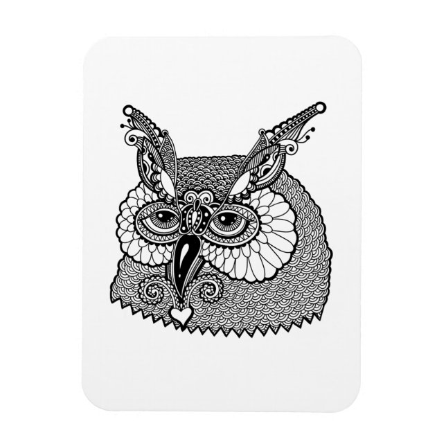 Uggla Head Zendoodle Magnet (Vertikal)