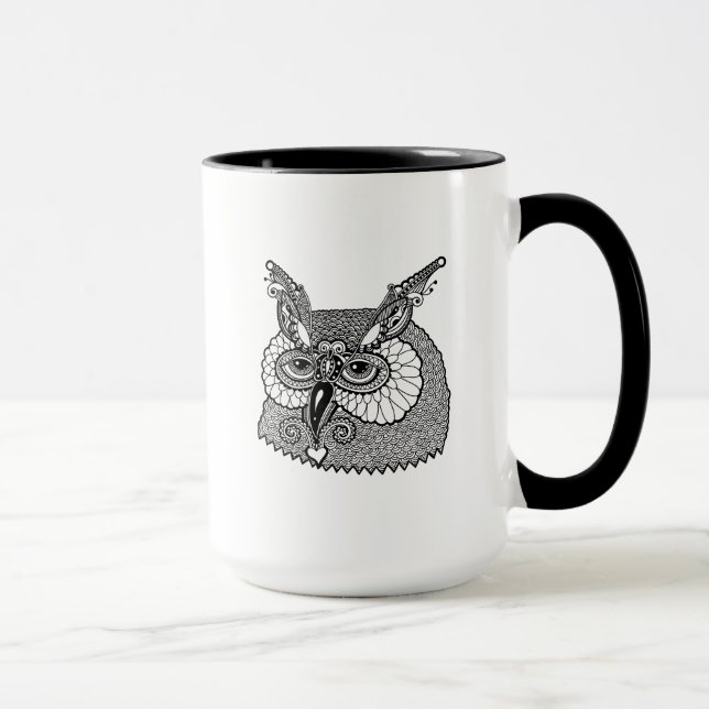 Uggla Head Zendoodle Mugg (Höger)