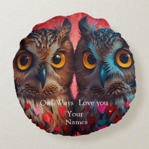 Uggla Heart Round Pillow Rund Kudde