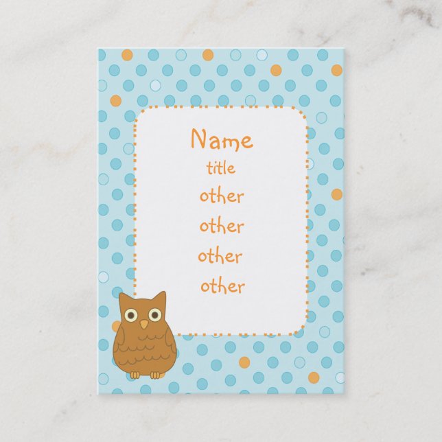 Uggla Heart Träd Visitkort (Framsida)