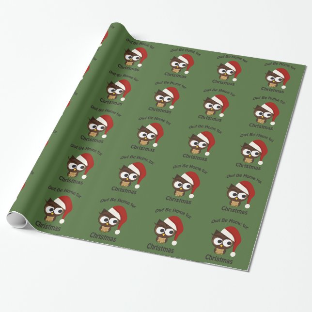 Uggla hemma till jul! presentpapper (Utrullad)