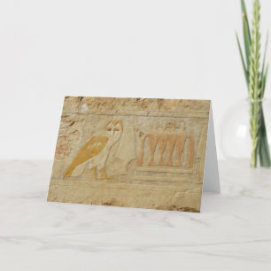 Uggla Hieroglyph Detail, Hatshepsut Temple, Egypte Kort