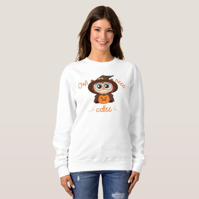 Uggla/Höst/ Halloween/pumpa T Shirt (Hel framsida)
