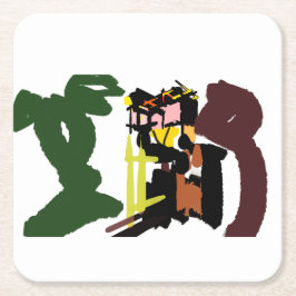 Uggla hösten underlägg papper kvadrat