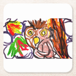 Uggla höstglädje underlägg papper kvadrat
