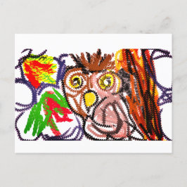 Uggla höstglädje vykort