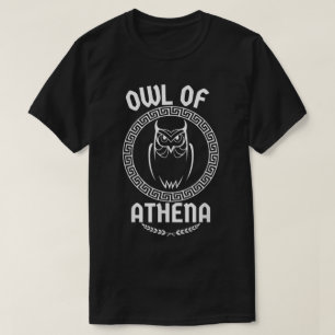 Uggla i Athena Goddess Medusa grekiska T Shirt