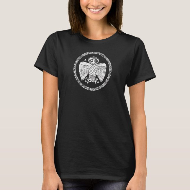 Uggla i Athena T Shirt (Framsida)