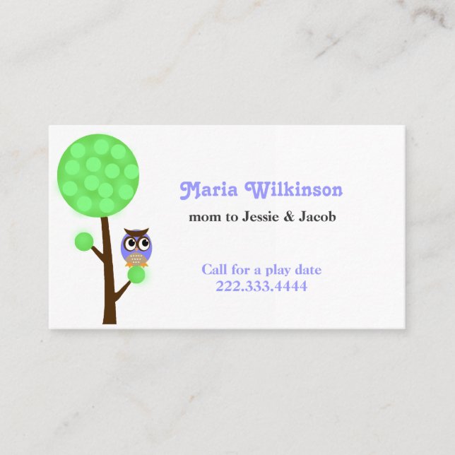 Uggla i ett trädmammakort (Framsida)