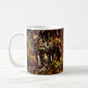 Uggla i höst kaffemugg