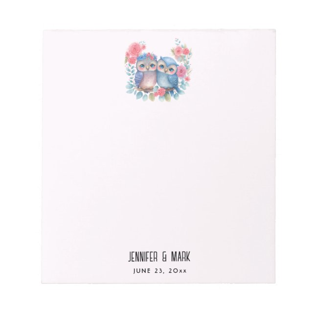 Uggla i Kärlek Sitta vid Träd Gren Anteckningsblock (Framsida)