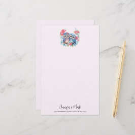 Uggla i Kärlek Sitta vid Träd Gren Brevpapper