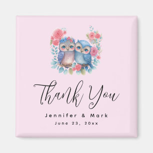 Uggla i Kärlek Sitta vid Träd Gren Tack vid Magnet