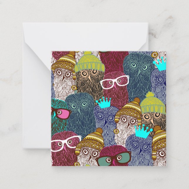 Uggla i krona anteckningskort (Framsida)