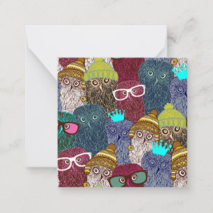 Uggla i krona anteckningskort