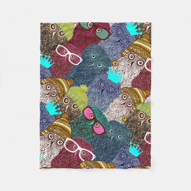 UGGLA i KRONA Fleecefilt (Framsidan)