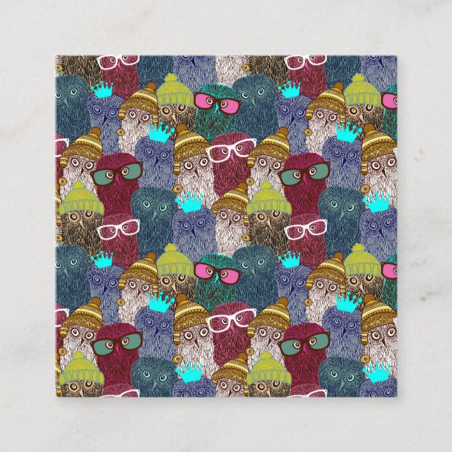 UGGLA i KRONA Fyrkantigt Visitkort (Framsida)