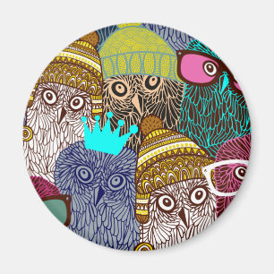 Uggla i krona magnet