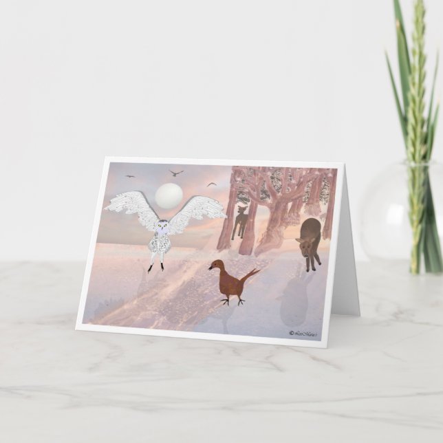 Uggla i Montreal LeeMarie's Kreativ Design Helgdag Helgkort (Framsida)