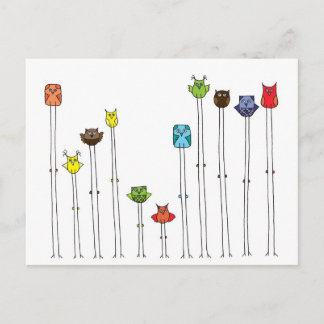 UGGLA i MULTIFÄRGADER Vykort