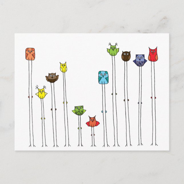 UGGLA i MULTIFÄRGADER Vykort (Framsida)