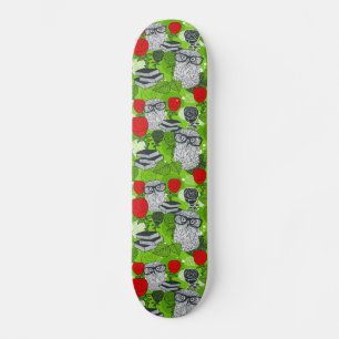 UGGLA i RÖD ROS Mini Skateboard Bräda 18,5 Cm