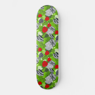UGGLA i RÖD ROS Mini Skateboard Bräda 18,5 Cm