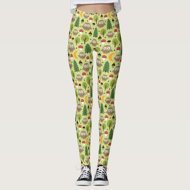 Uggla i skogarna leggings (Framsida)