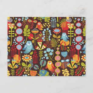 Uggla i skogen vykort