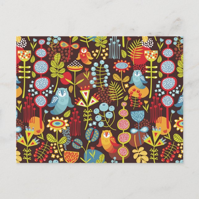 Uggla i skogen vykort (Framsida)