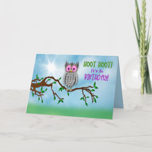 Uggla i Sunglass, Hoot, Hoot! Kort (Framsida)