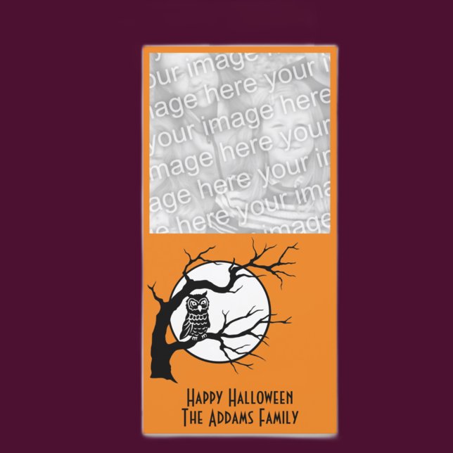 Uggla i Träd Halloween-fotokort Julkort (Skapare uppladdad)