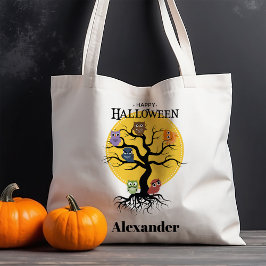 Uggla i Träd Halloween Tygkasse