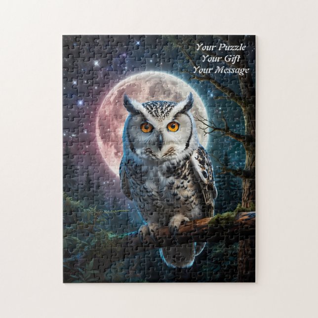 Uggla i Wisdom Jigszawa Puzzle Pussel (Vertikal)