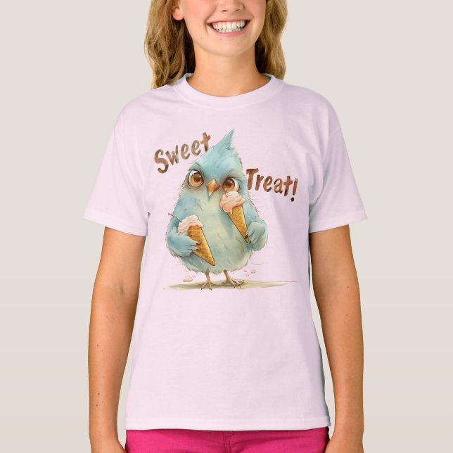 Uggla Ice Cream Sweet Treat T Shirt (Framsida)