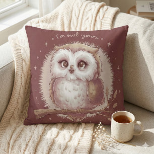 Uggla Illustration Cute Whimsical Cottagecore Kudde