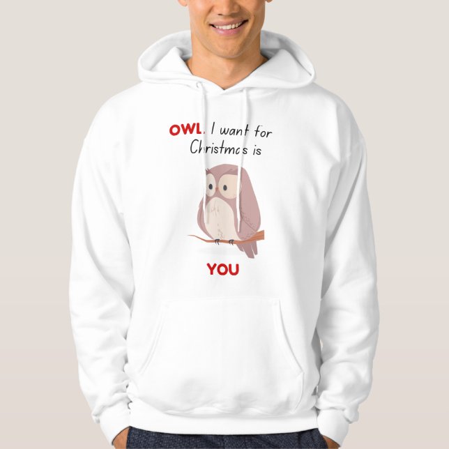 UGGLA jag vill ha jul är du Hoodie (Framsida)