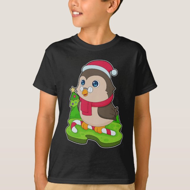 Uggla jul Candy cane T Shirt (Framsida)