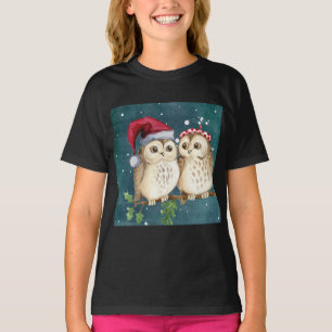 Uggla jul Kväll Natten Santa Red Hat T Shirt