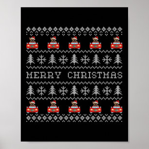 Uggla jul Red Santa Hat Fransk Bulldog Julafton F Poster