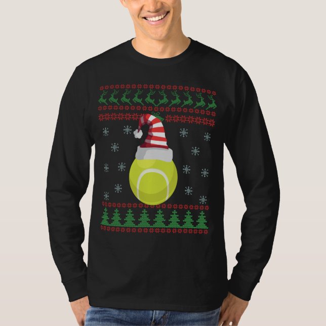 Uggla jul Sweater Tennis Sport Älskare Gift T Shirt (Framsida)