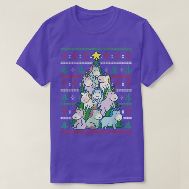 Uggla jul Unicorn Julgran T Shirt (Design framsida)