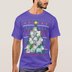 Uggla jul Unicorn Julgran T Shirt