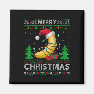 Uggla Julafton Sweater Stil Ljus Santa Banana Kris Magnet