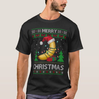 Uggla Julafton Sweater Stil Ljus Santa Banana Kris T Shirt