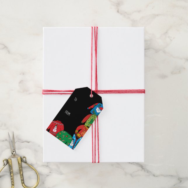 Uggla Juletiketter Presentetikett (Med Snöre)
