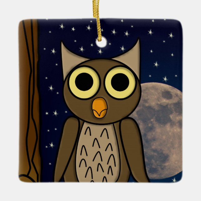 uggla julgransprydnad keramik (Framsida)